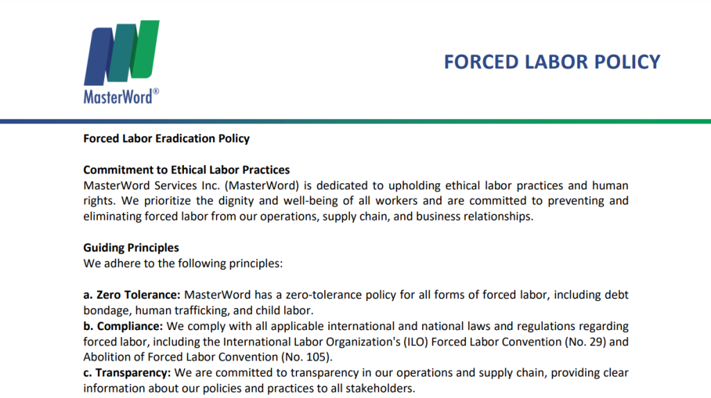 Forced Labor Policy Preview