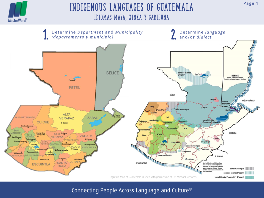 Languages of Guatemala Map
