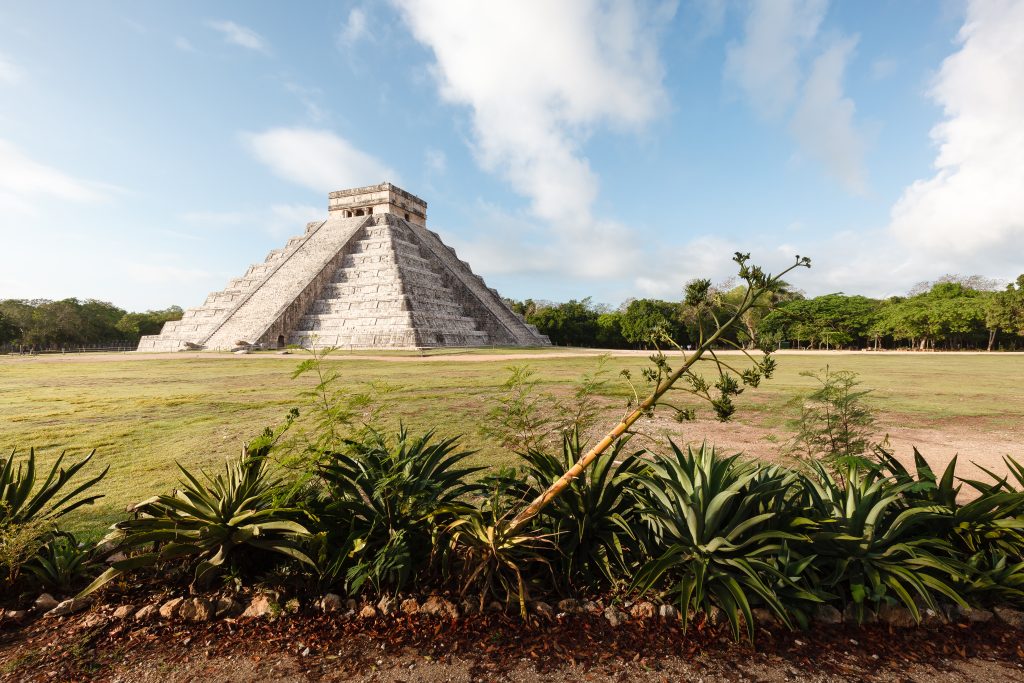 Early morning in Chichen Itza Mayan site